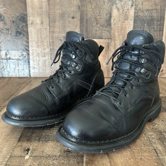 Red Wing 923 Black Plain Toe Lace Up Work Boots Mens 10.5 EE - Picture 10 of 12